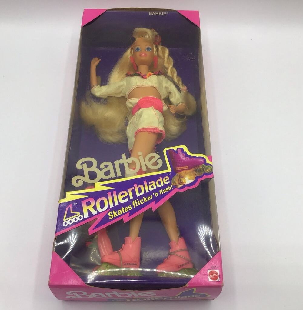 1991 Mattel Rollerblade Barbie Skates Flicker Flash Neon Vintage NIB 2214